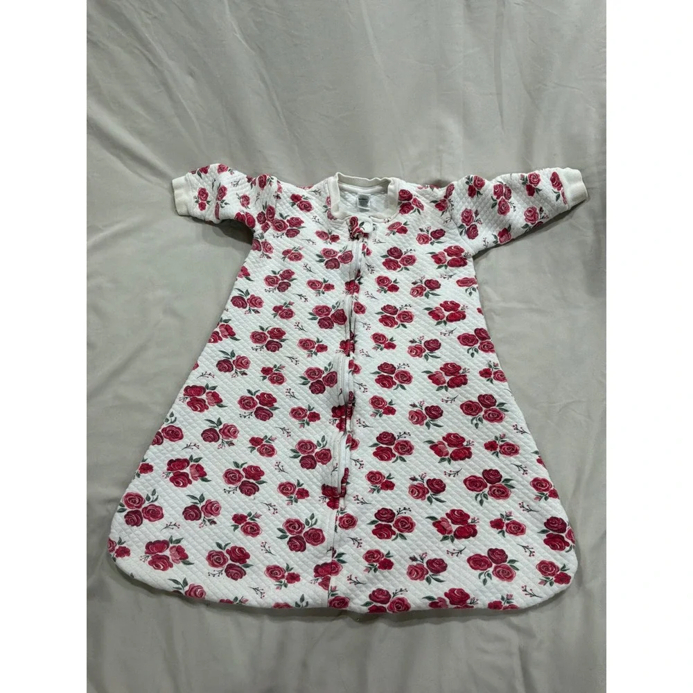 Hanna Andersson Quilted Sleep Sack Floral‎ Rose Wearable Blanket 12-18M 59457